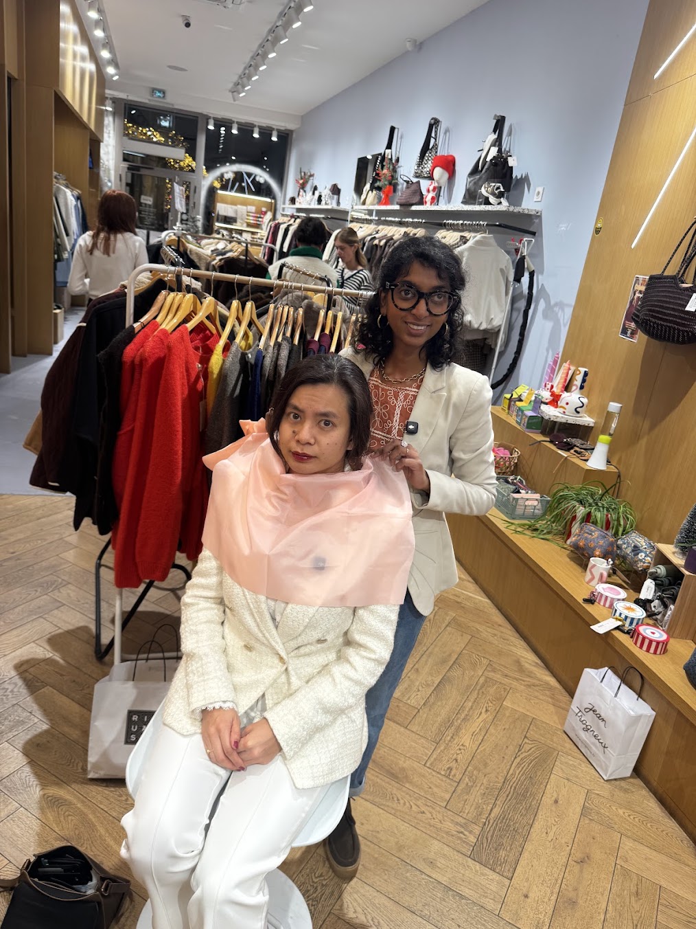 Before and after transformation of a professional woman's work wardrobe